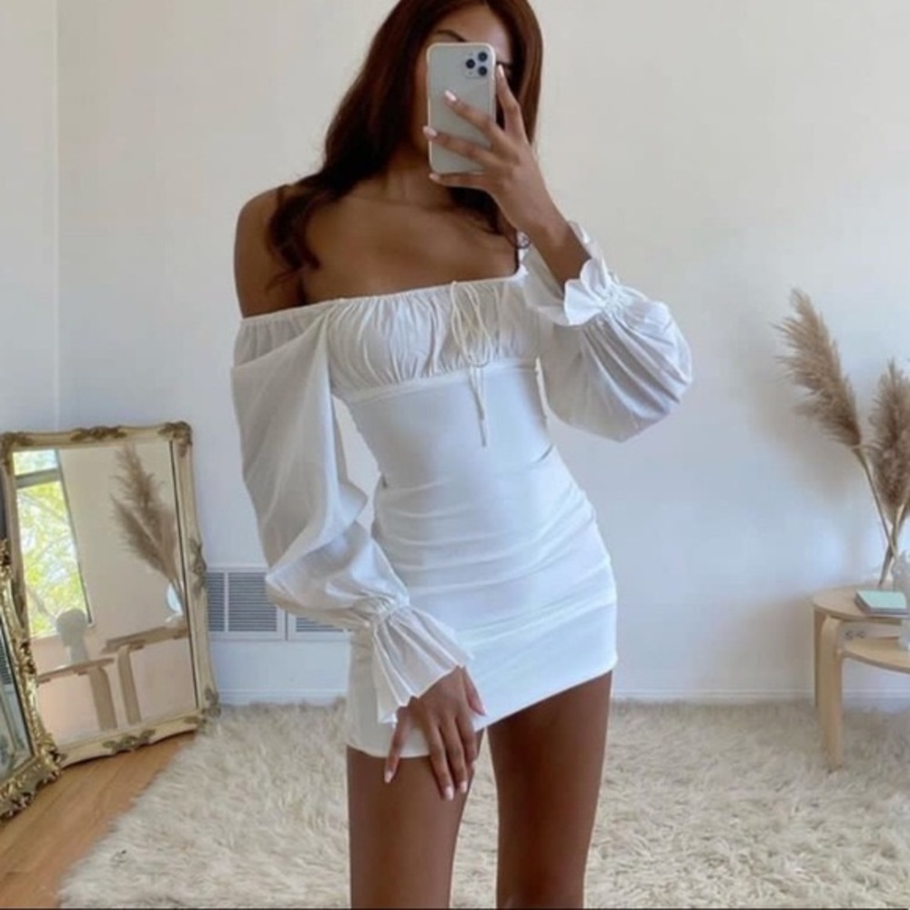 With Jean emi mini dress white